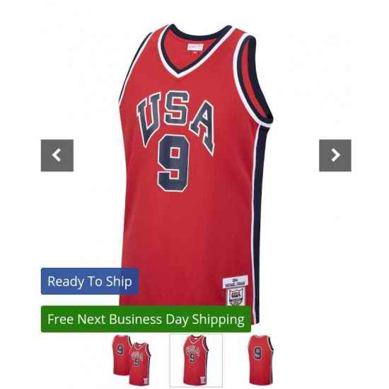 ��ichael Jordan USA Basketball Mitchell Nexx Authentic 1984 Red Jersey